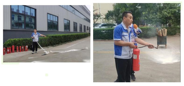 隨后，集團(tuán)消防安全員為廣大職工講解滅火器和消防水槍的使用方法，并現(xiàn)場(chǎng)演示。廣大員工積極參與到教學(xué)演練當(dāng)中，進(jìn)一步鞏固消防培訓(xùn)知識(shí)。